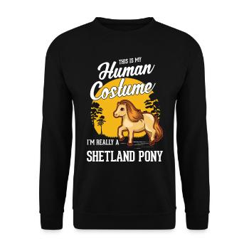 Shetland Pony Kostüm Geschenk Shetty - Unisex Pullover - Schwarz - Vorne - Alina (178cm) & Michal (187cm)