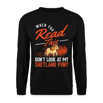 Shetland Pony Gift Shetty - Unisex Sweatshirt - black - Front - Alina (178cm) & Michal (187cm)