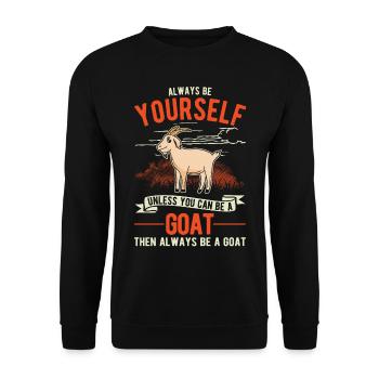 Ziegen Geschenk Ziegenwirt Ziege - Unisex Pullover - Schwarz - Vorne - Alina (178cm) & Michal (187cm)