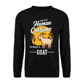 Ziegen Human Costume Halloween - Unisex Pullover - Schwarz - Vorne - Alina (178cm) & Michal (187cm)