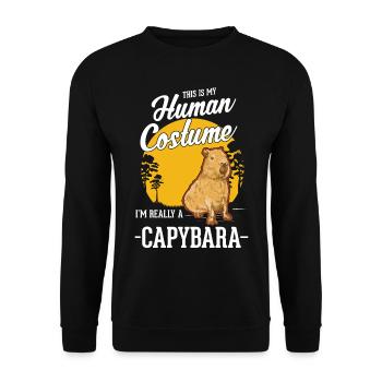 Capybara Human Costume Wasserschwein Capibara - Unisex Sweatshirt - black - Front - Alina (178cm) & Michal (187cm)