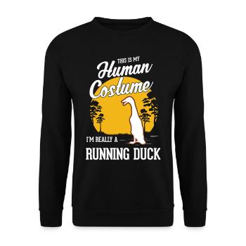 Runner Duck Costume Halloween - Unisex Sweatshirt - black - Front - Alina (178cm) & Michal (187cm)