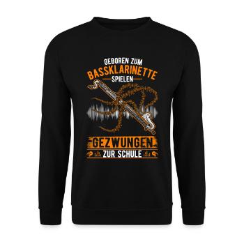 Bassklarinette Geschenk Bassklarinettist - Unisex Pullover - Schwarz - Vorne - Alina (178cm) & Michal (187cm)