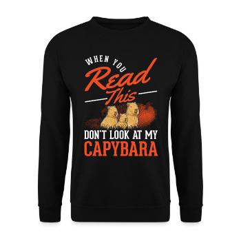 Capybara Gift Capibara Capybara - Unisex Sweatshirt - black - Front - Alina (178cm) & Michal (187cm)