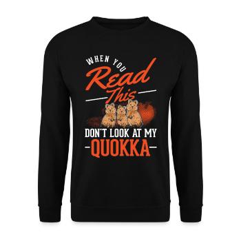 Quokka Gift Short-tailed Kangaroo - Unisex Sweatshirt - black - Front - Alina (178cm) & Michal (187cm)