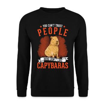 Capybara Gift Capybara Capibara - Unisex Sweatshirt - black - Front - Alina (178cm) & Michal (187cm)