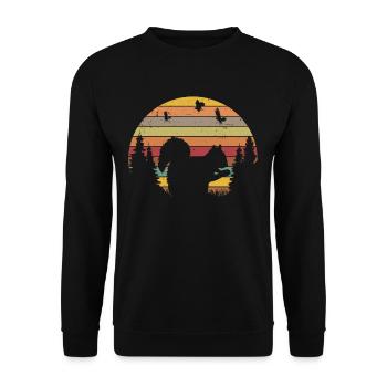 Eichhörnchen Retro Squirrel - Unisex Sweatshirt - black - Front - Alina (178cm) & Michal (187cm)