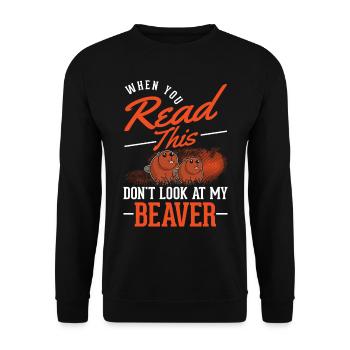 Castor Beaver Dam cadeau castor - Sweat-shirt Unisexe - noir - Devant - Alina (178cm) & Michal (187cm)