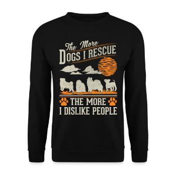Hunderettung Straßenhund - Unisex Pullover - Schwarz - Vorne - Alina (178cm) & Michal (187cm)