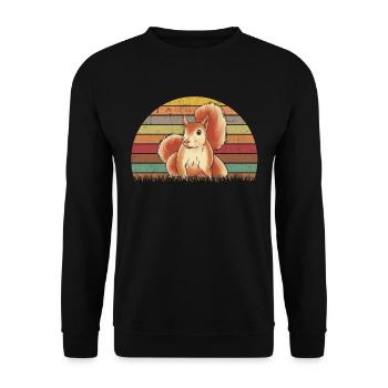 Eichhörnchen Retro Squirrel - Unisex Sweatshirt - black - Front - Alina (178cm) & Michal (187cm)