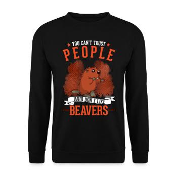 Castor Beaver Dam cadeau castor - Sweat-shirt Unisexe - noir - Devant - Alina (178cm) & Michal (187cm)