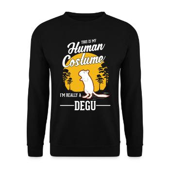 Degu Human Costume Walddegu Halloween - Unisex Pullover - Schwarz - Vorne - Alina (178cm) & Michal (187cm)