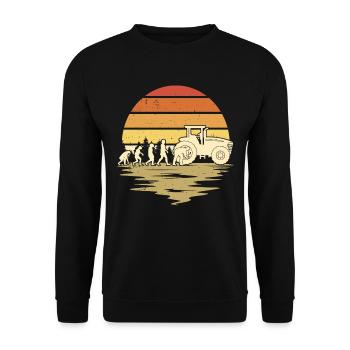 Évolution de la mécanique de machinerie agricole - Sweat-shirt Unisexe - noir - Devant - Alina (178cm) & Michal (187cm)