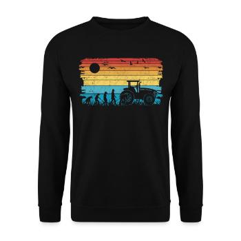 Évolution de la mécanique de machinerie agricole - Sweat-shirt Unisexe - noir - Devant - Alina (178cm) & Michal (187cm)