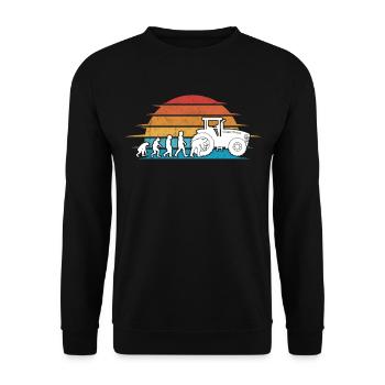 Évolution de la mécanique de machinerie agricole - Sweat-shirt Unisexe - noir - Devant - Alina (178cm) & Michal (187cm)