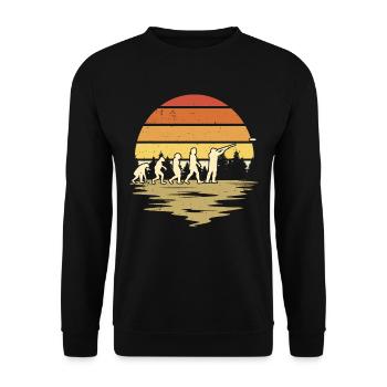 Clay Pigeon Shooting Evolution - Unisex Sweatshirt - black - Front - Alina (178cm) & Michal (187cm)