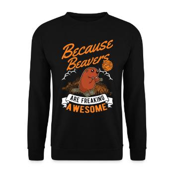 Beaver Gift Barrage de castors - Sweat-shirt Unisexe - noir - Devant - Alina (178cm) & Michal (187cm)