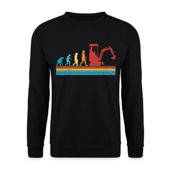 Excavatrice Evolution Opérateur d’excavatrice Conducteur d’excavatrice - Sweat-shirt Unisexe - noir - Devant - Alina (178cm) & Michal (187cm)