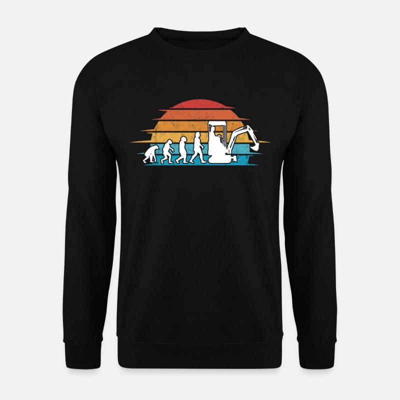 Bagger Evolution Baggerführer Baggerfahrer - Unisex Pullover - Schwarz