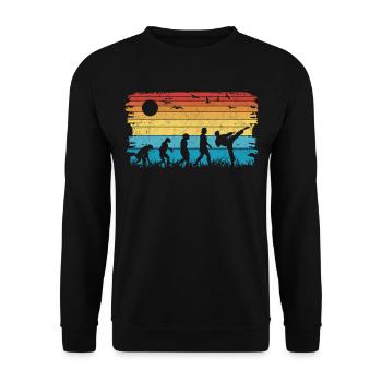 Karate Evolution Selbstverteidigung Kampfsport - Unisex Pullover - Schwarz - Vorne - Alina (178cm) & Michal (187cm)
