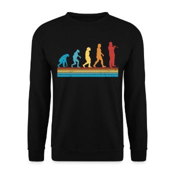 Flute Evolution Flute Flautist - Unisex Sweatshirt - black - Front - Alina (178cm) & Michal (187cm)