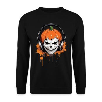 Spooky citrouille crâne musique Halloween - Sweat-shirt Unisexe - noir - Devant - Alina (178cm) & Michal (187cm)