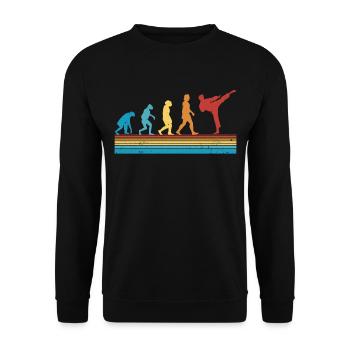 Karate Evolution Selbstverteidigung Kampfsport - Unisex Pullover - Schwarz - Vorne - Alina (178cm) & Michal (187cm)