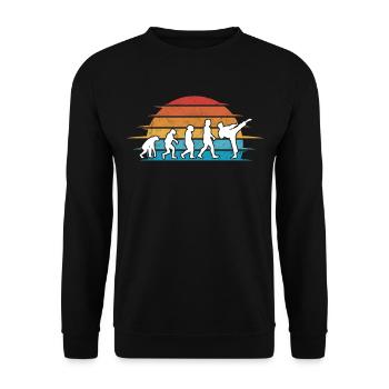Karate Evolution Selbstverteidigung Kampfsport - Unisex Pullover - Schwarz - Vorne - Alina (178cm) & Michal (187cm)