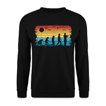 Flute Evolution Flute Flautist - Unisex Sweatshirt - black - Front - Alina (178cm) & Michal (187cm)