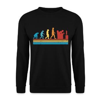 Gamer Evolution Gaming Zocken Video Game - Unisex Pullover - Schwarz - Vorne - Alina (178cm) & Michal (187cm)