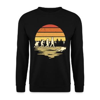 Taucher Evolution Tauchen Tauchgang Schnorchel - Unisex Pullover - Schwarz - Vorne - Alina (178cm) & Michal (187cm)