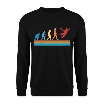 Handballer Evolution Handballteam - Unisex Pullover - Schwarz - Vorne - Alina (178cm) & Michal (187cm)