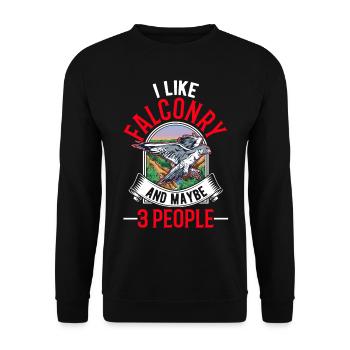 Falcon Falconry Kestrel - Unisex Sweatshirt - black - Front - Alina (178cm) & Michal (187cm)