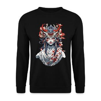 Japonais Oni démon Vintage Design esthétique - Sweat-shirt Unisexe - noir - Devant - Alina (178cm) & Michal (187cm)