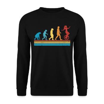 Unicycle Evolution Unicyclist - Unisex Sweatshirt - black - Front - Alina (178cm) & Michal (187cm)