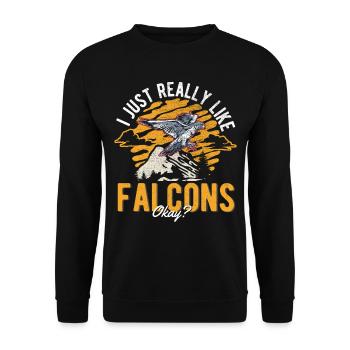 J’aime juste les faucons, les crécerelles, les fauconniers - Sweat-shirt Unisexe - noir - Devant - Alina (178cm) & Michal (187cm)