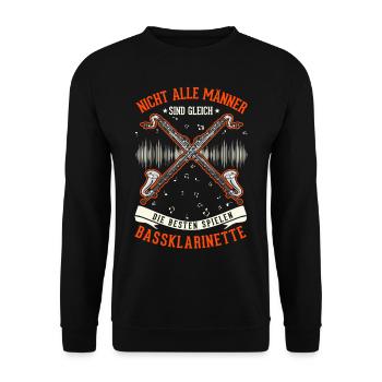 Bassklarinette Geschenk Bassklarinettist - Unisex Pullover - Schwarz - Vorne - Alina (178cm) & Michal (187cm)