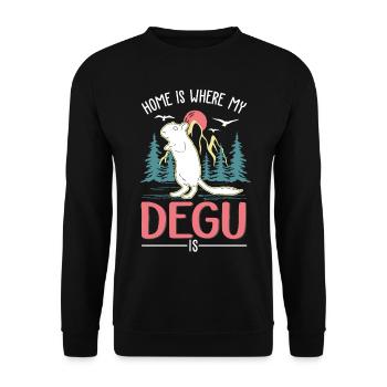 La maison est là où se trouve mon degu, le degu de la forêt - Sweat-shirt Unisexe - noir - Devant - Alina (178cm) & Michal (187cm)