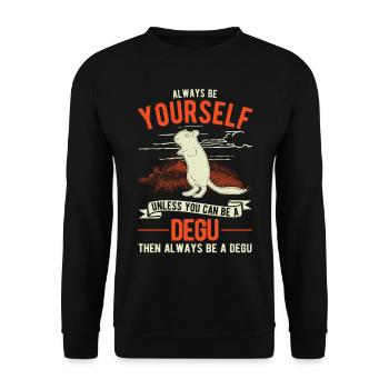 Always be yourself Degu Walddegu - Unisex Pullover - Schwarz - Vorne - Alina (178cm) & Michal (187cm)