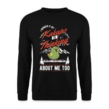 Kakapo Neuseeländischer Papagei - Unisex Pullover - Schwarz - Vorne - Alina (178cm) & Michal (187cm)