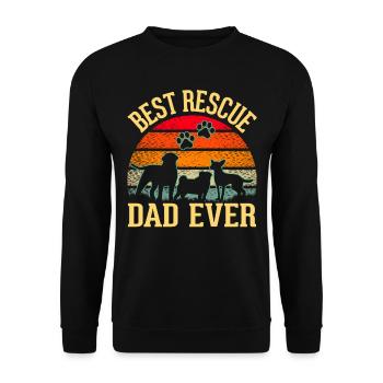 Chien de sauvetage Papa Chien des rues - Sweat-shirt Unisexe - noir - Devant - Alina (178cm) & Michal (187cm)