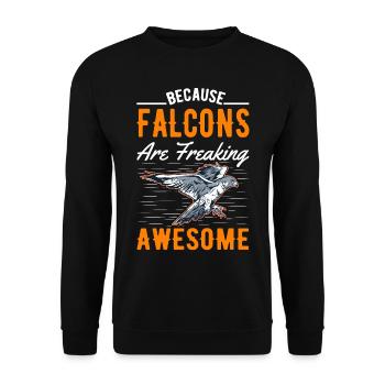Falcon Gift, Falcon Breeding, Falcon Breeder, Falconer - Unisex Sweatshirt - black - Front - Alina (178cm) & Michal (187cm)