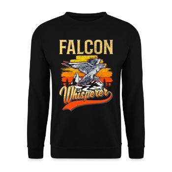 Faucon chuchoteur Fauconnier Fauconnier crécerelle fauconnerie - Sweat-shirt Unisexe - noir - Devant - Alina (178cm) & Michal (187cm)