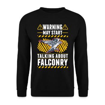 Avertissement Faucon Fauconnier Fauconnerie Crécerelle - Sweat-shirt Unisexe - noir - Devant - Alina (178cm) & Michal (187cm)