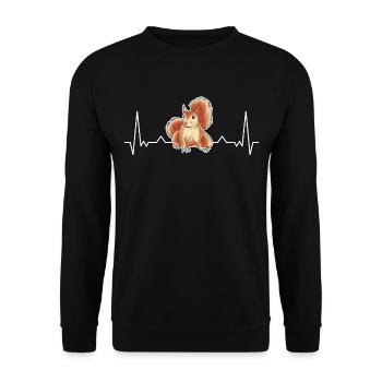 Squirrel Heartbeat - Unisex Sweatshirt - black - Front - Alina (178cm) & Michal (187cm)