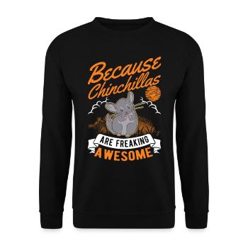Parce que les chinchillas sont vraiment géniaux - Sweat-shirt Unisexe - noir - Devant - Alina (178cm) & Michal (187cm)