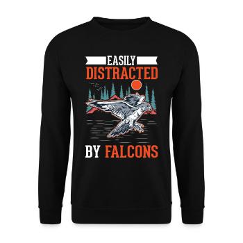 Facilement distrait par les faucons Falkenzucht Falkner - Sweat-shirt Unisexe - noir - Devant - Alina (178cm) & Michal (187cm)