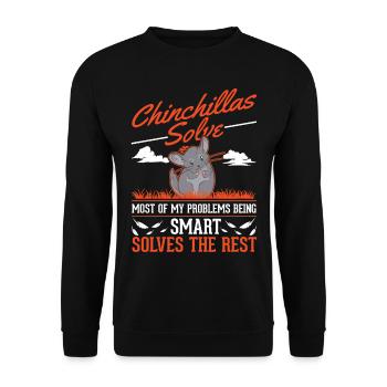 Chinchilla Gift Woolly Mouse Shorttail Chinchilla - Unisex Sweatshirt - black - Front - Alina (178cm) & Michal (187cm)