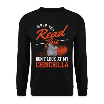 Chinchilla cadeau Woolly Mouse Shorttail Chinchilla - Sweat-shirt Unisexe - noir - Devant - Alina (178cm) & Michal (187cm)