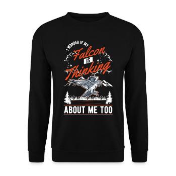 Falcon Gift, Falcon Breeding, Falcon Breeder, Falconer - Unisex Sweatshirt - black - Front - Alina (178cm) & Michal (187cm)